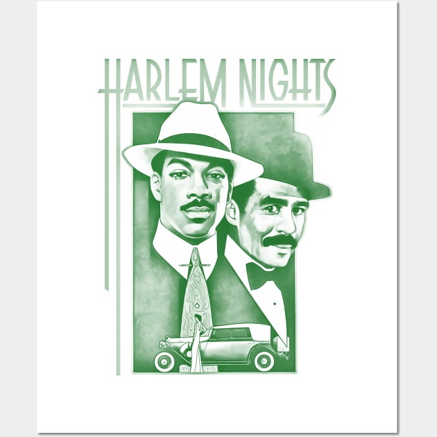 Harlem nights - green solid style Wall Art by Loreatees